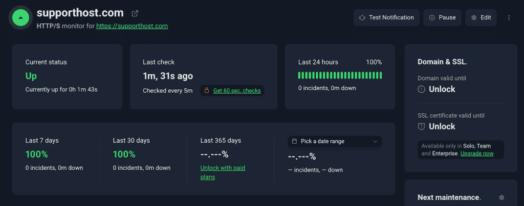 Uptime Monitor Individual Monitoring