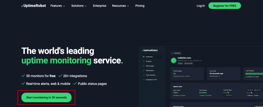 Uptime Robot Register