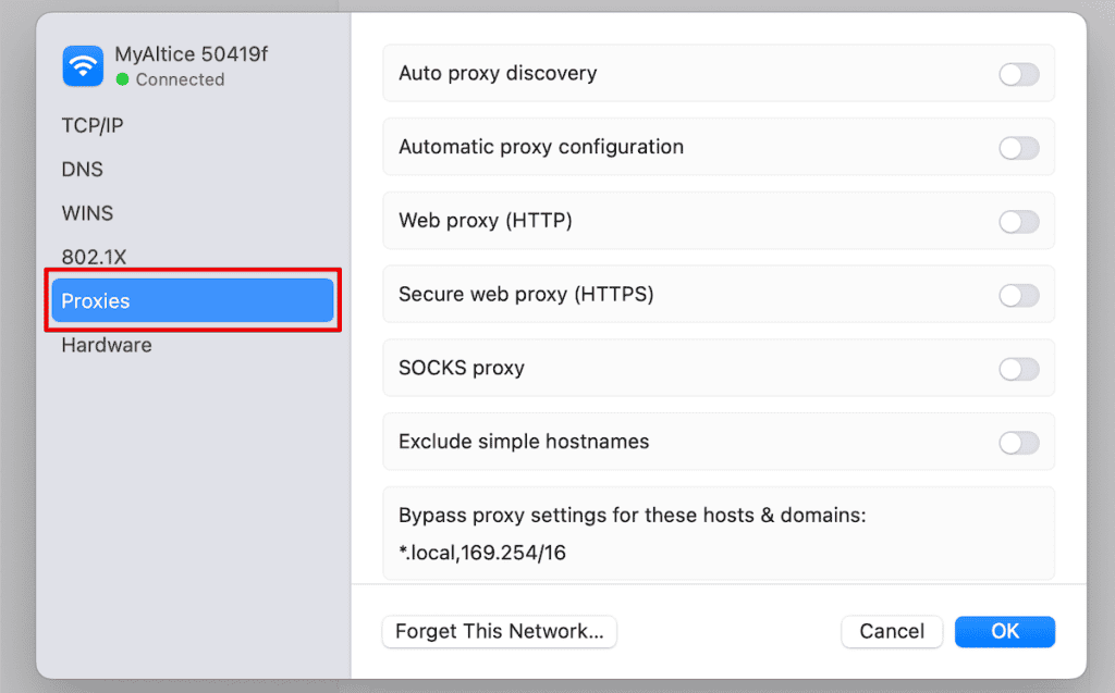Err Connection Reset Proxy Settings