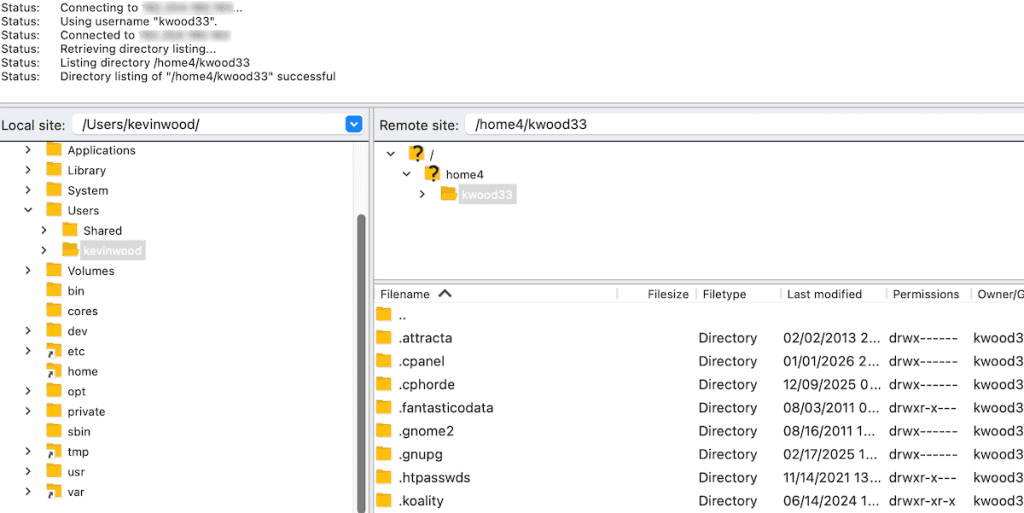 Sftp Filezilla Connected