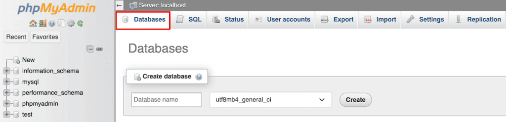 Xampp Phpmyadmin Click Databases