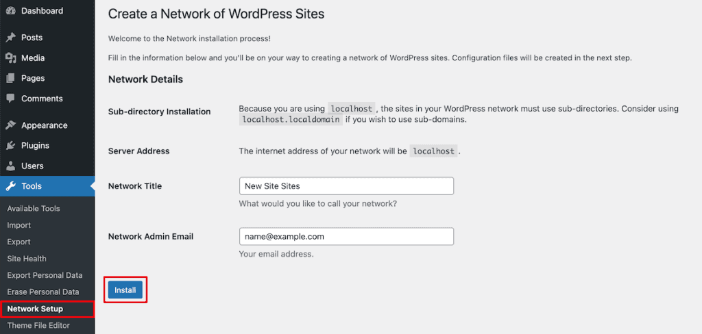 Xampp WordPress Multisite Install