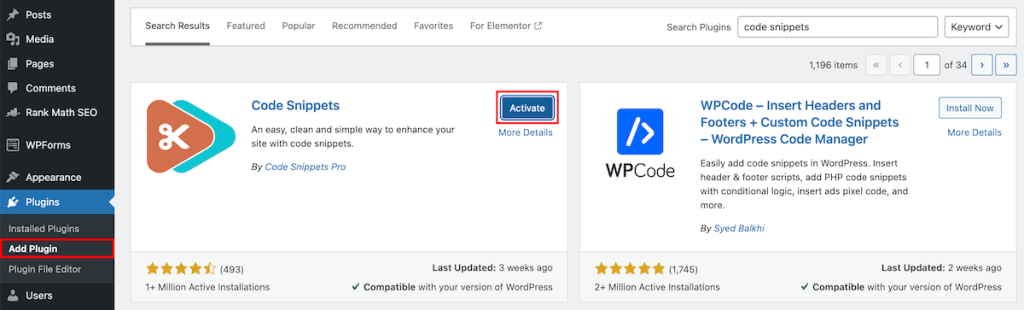 Wordpress Shortcodes Install Code Snippets Plugin