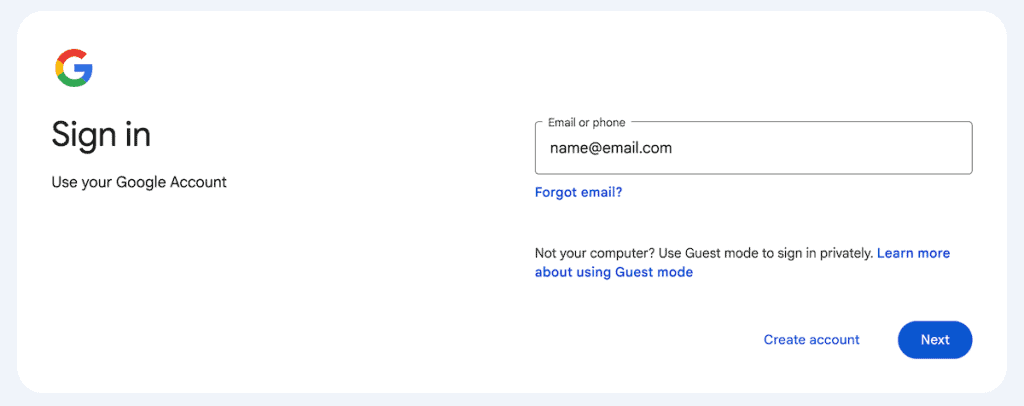 Google Keyword Planner Create Google Account
