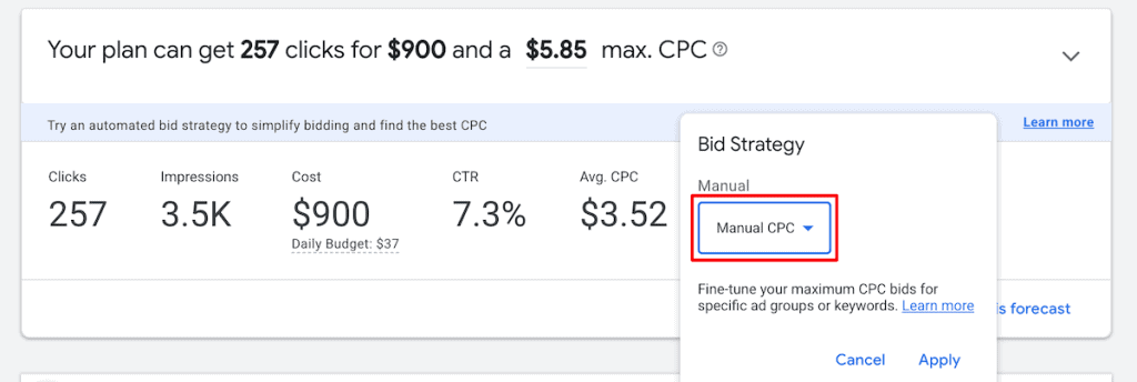 Google Keyword Planner Switch Manual Cpc