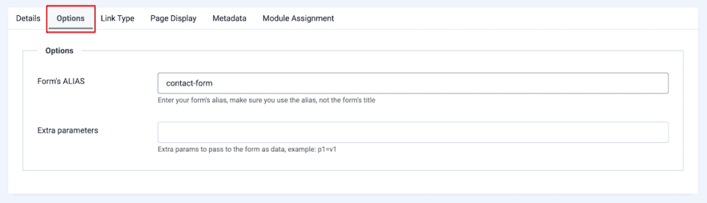 Joomla Contact Form Chronoforms Form Alias