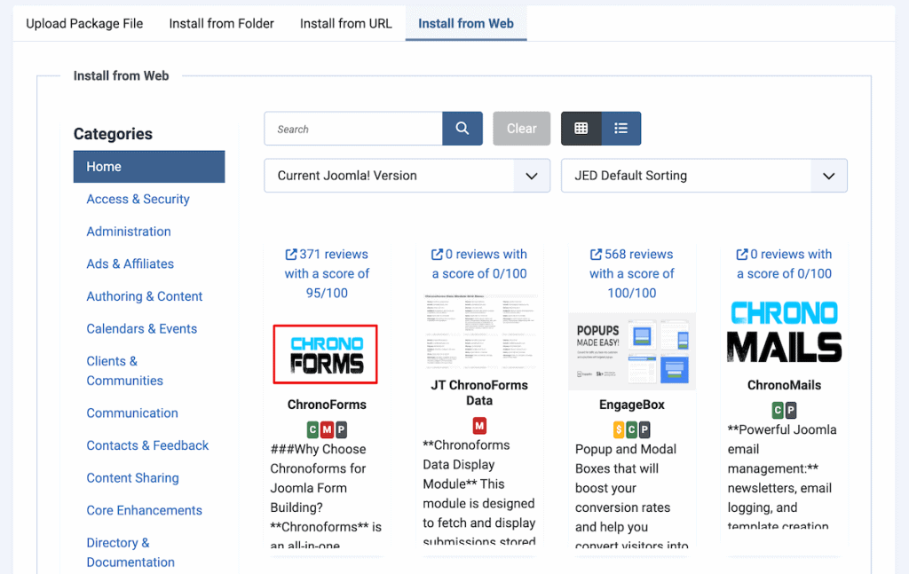 Joomla Contact Form Install Chronoforms