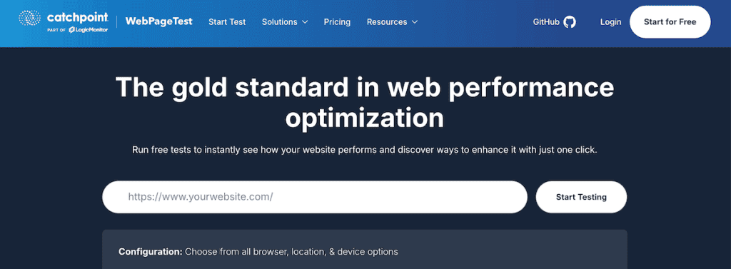 Webpage Test Home