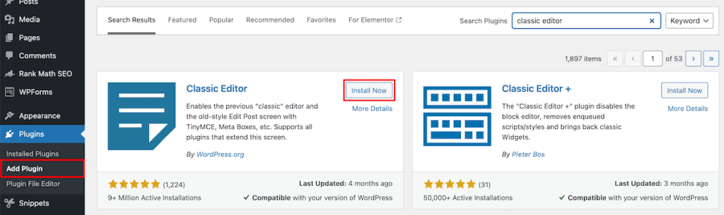 Wordpress Updating Failed Install Classic Editor Plugin