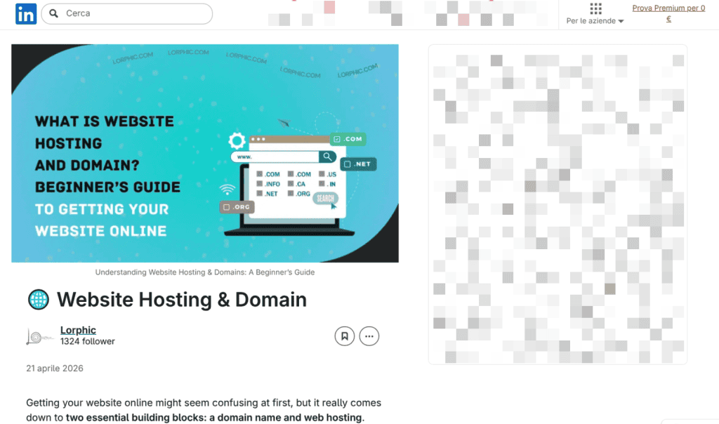 Linkedin Webhosting Post