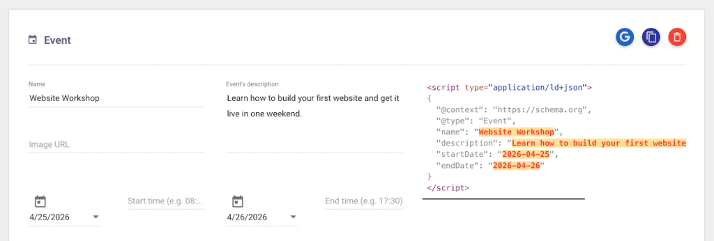 Schema Markup WordPress Generate Schema