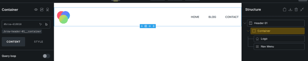 Bricks Builder Customize Header Template