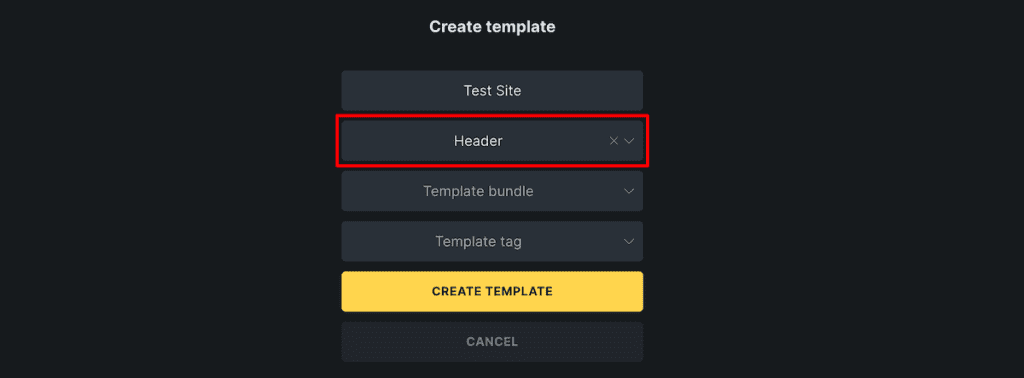 Bricks Builder Select Template Type