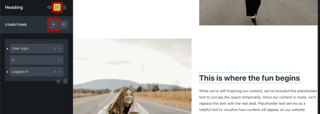 Bricks Builder Set Conditional Content