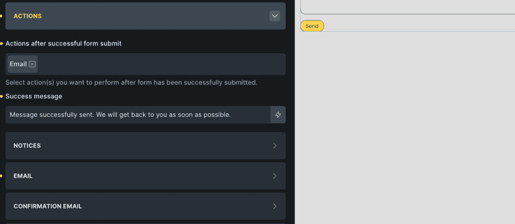 Bricks Builder Set Form Actions