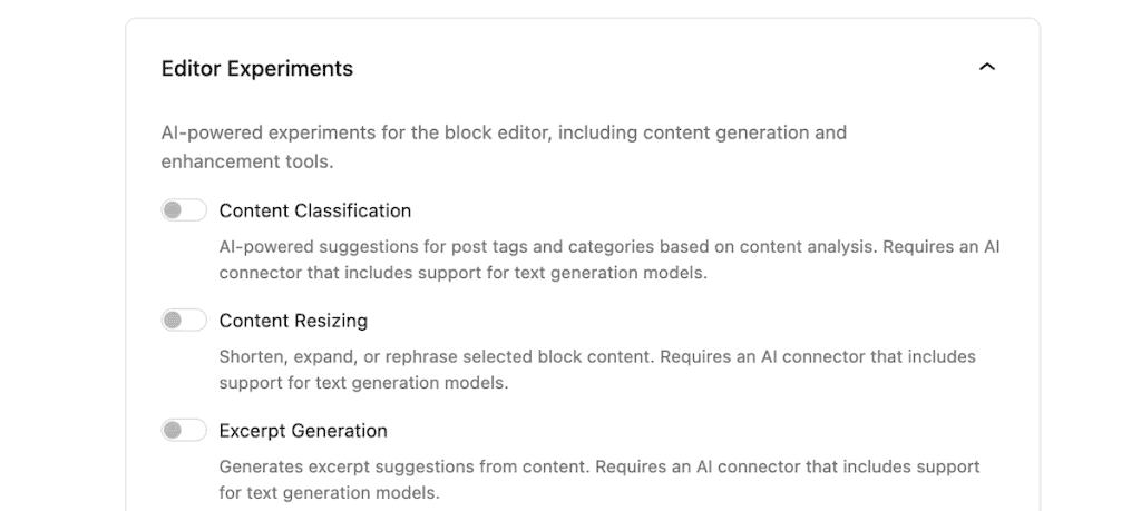 Wordpress 7.0 Ai Experiments Plugin