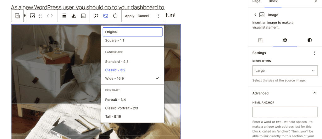 Wordpress 7.0 Cropping Aspect Ratio