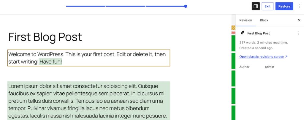 Wordpress 7.0 Revision History
