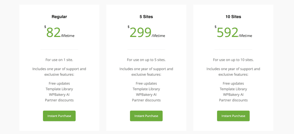 Wpbakery Pricing