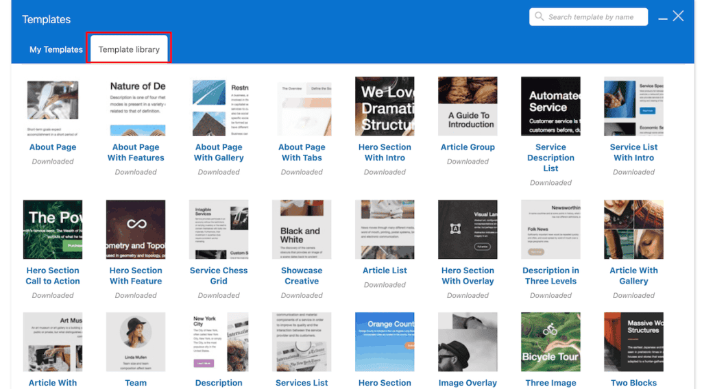 Wpbakery Template Library