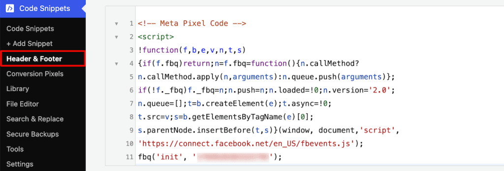Facebook Pixel WordPress Code Snippets Plugin