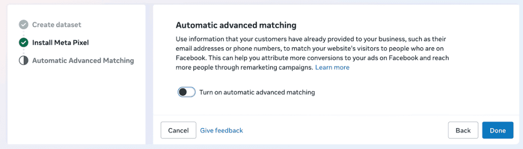 Facebook Pixel WordPress Enable Automatic Advanced Matching