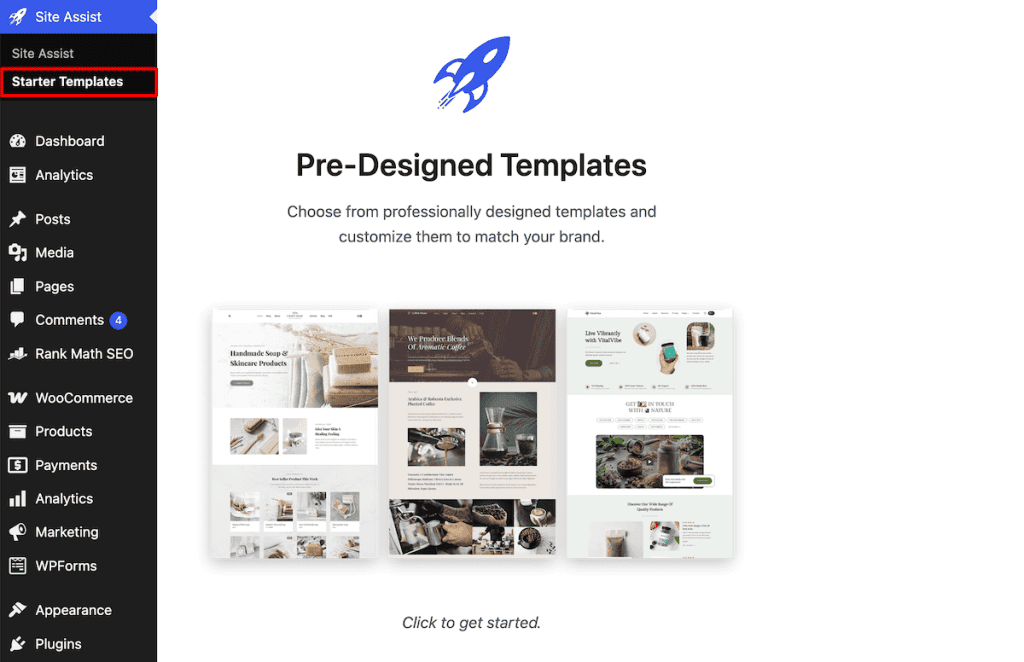 Kadence Theme Open Starter Templates