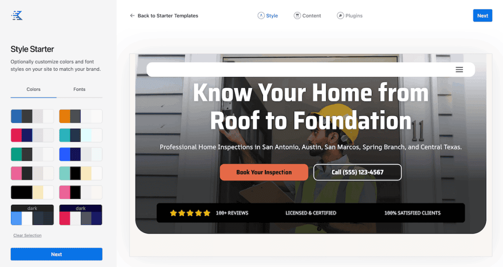 Kadence Theme Select Customize Starter Template