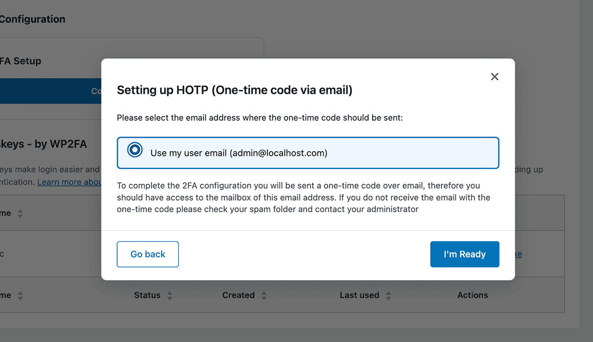 Setting Hotp Via Email