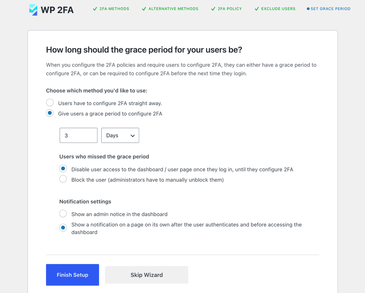 Wp 2fa Wizard Grace Period