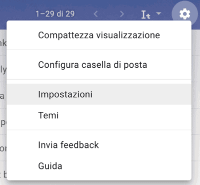 Impostazioni Gmail Supporthost