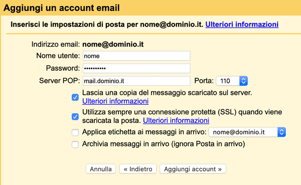 Ricevere La Pec Su Gmail Aggiungi Account